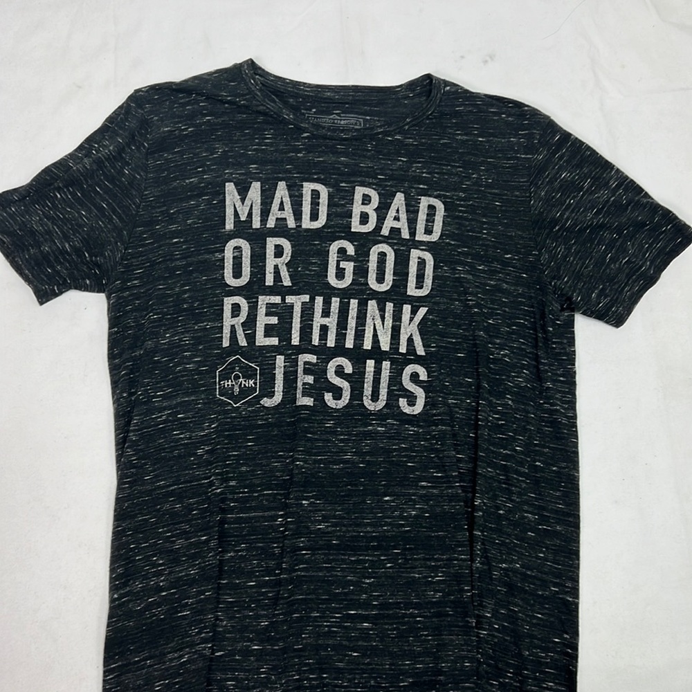 #1989 Rethink Black & White `Mad Bad or God Rethink Jesus’ Men’s Shirt | Size: M